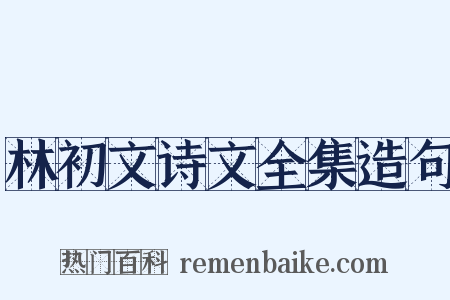 林初文诗文全集造句是什么意思的图片